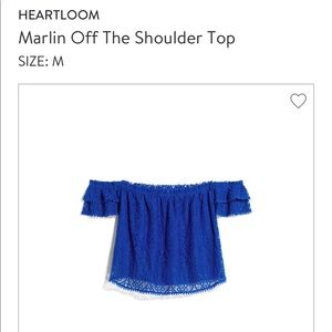 Stitch Fix off the shoulder detail royal blue top